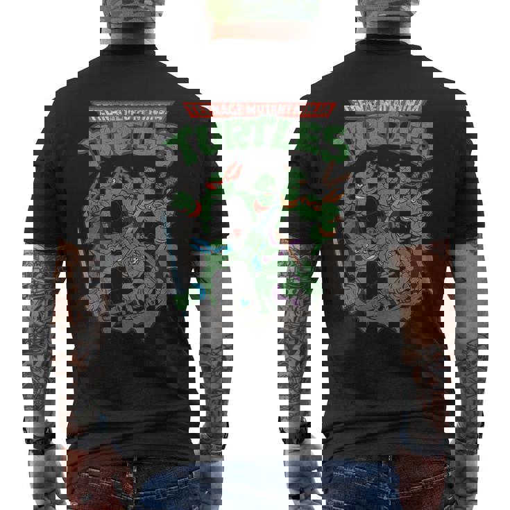 ティーンエイジ・ミュータント・ニンジャ・タートルズ アンティーク調ポスター メンズTシャツ バックプリント
