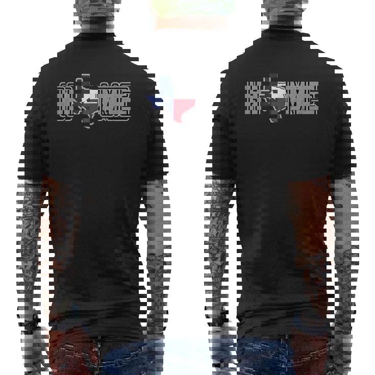 テキサスシャツ テキサスはホーム、ローンスター州の地図 メンズTシャツ バックプリント