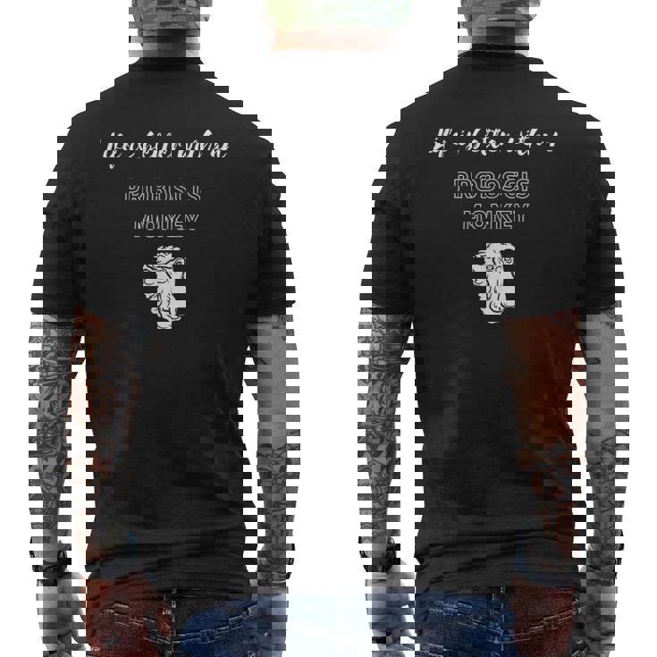 テングザルがいれば人生はもっと良くなる メンズTシャツ バックプリント