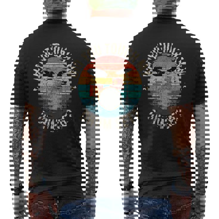 ディッド・ユー・タッチ・マイ・ドラム・セット・ファニー・ドラマー・パーカッション・ドラム メンズTシャツ バックプリント