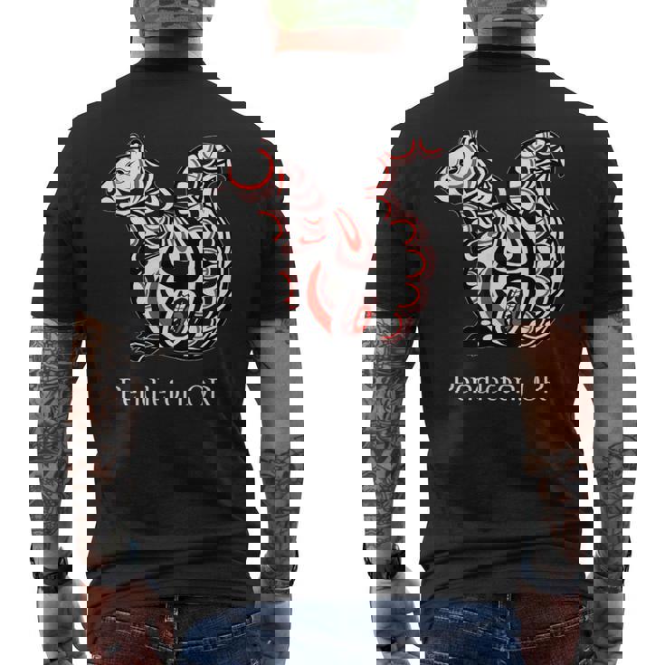 トライバル リス ペンドルトン オレゴン Pnw ネイティブアメリカン メンズTシャツ バックプリント