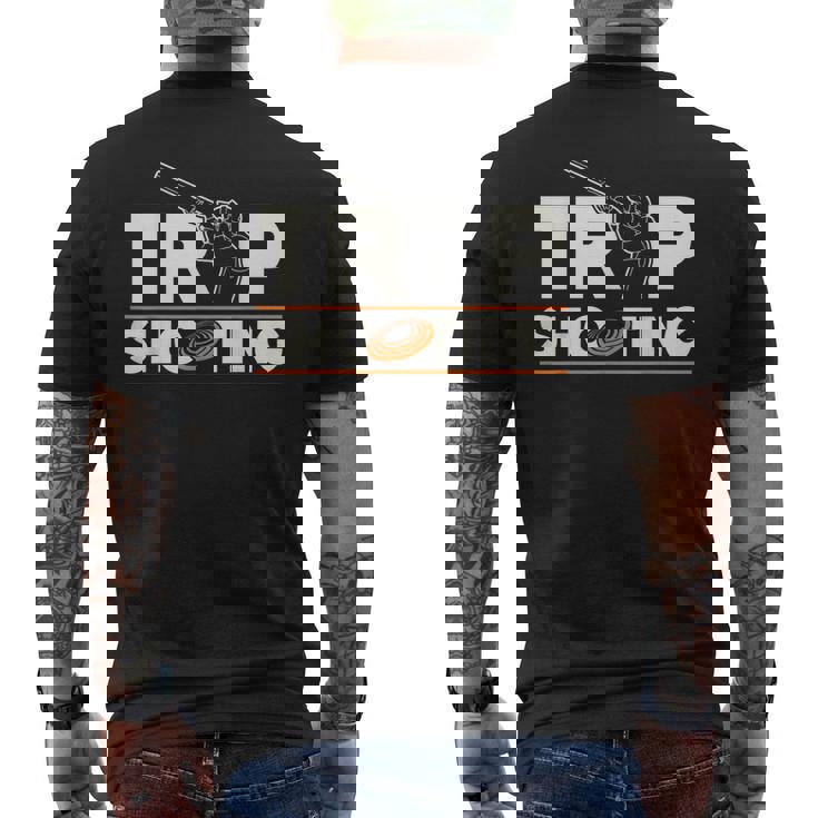 トラップ射撃 ピジョン ショットガン からのプル トラップ クレー射撃 メンズTシャツ バックプリント