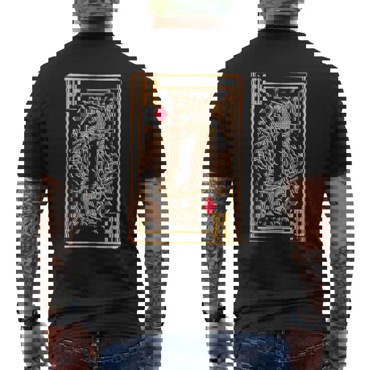 トランプ レトロ ダイヤモンド キング メンズTシャツ バックプリント