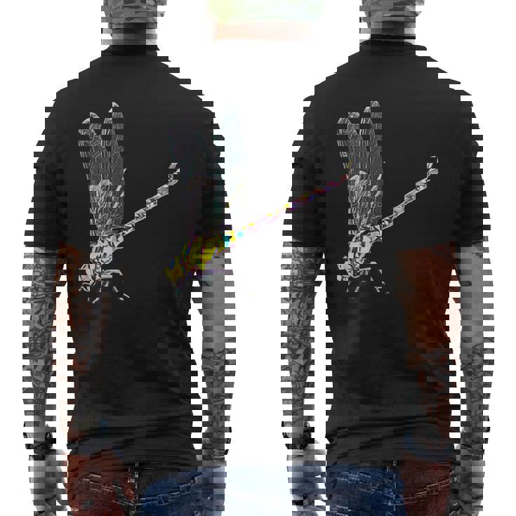 トンボ モチーフ 昆虫 カラフル 羽 虫 トンボ メンズTシャツ バックプリント