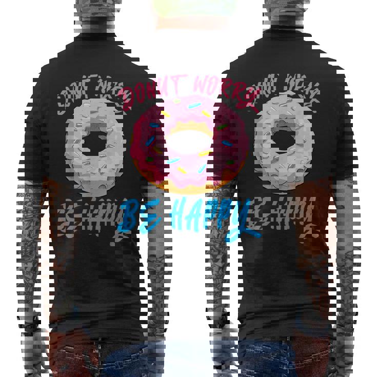 ドーナツ 悩み幸せになる 生地 デザート 幸福 スナック ドーナツ メンズTシャツ バックプリント