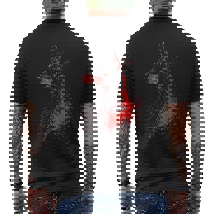 ドーベルマン グラフィック ペット アートワーク 犬 ドーベルマン メンズTシャツ バックプリント