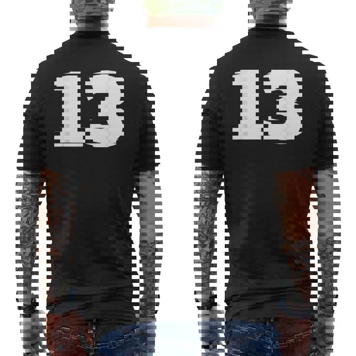 ナンバー13 Thirn スポーツチーム フロントプリント お揃い 誕生日 メンズTシャツ バックプリント