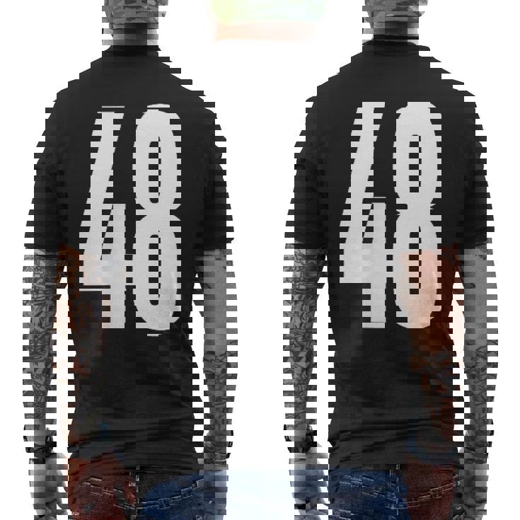 ナンバーフォーティーエイト 48 スポーツチーム制服 誕生日 48 メンズTシャツ バックプリント