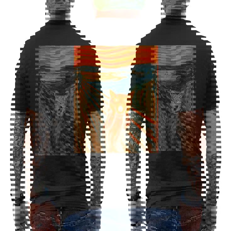 ニャンコの叫び 面白い 猫 ムンクの叫び パロディ おもしろ 服 おもしろグッズ ネタ 長袖tシャツ メンズTシャツ バックプリント