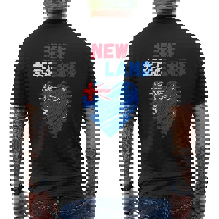 ニュージーランド国旗 ホリデーハート ニュージーランド国旗 メンズTシャツ バックプリント