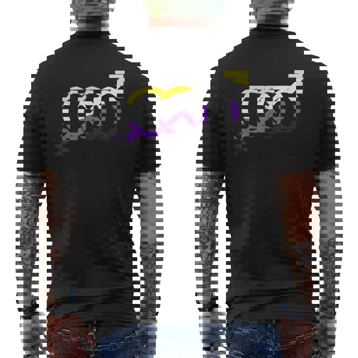 ノンバイナリー・プライド無限大 メンズTシャツ バックプリント