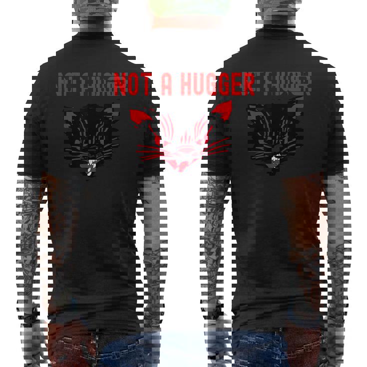 ハガーじゃない、かわいいシューという音がする黒猫 地獄の子猫 キティ メンズTシャツ バックプリント