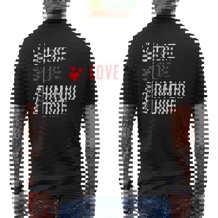 ハモンド・オルガン 特許音楽 メンズTシャツ バックプリント