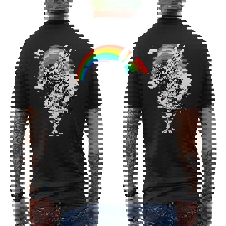 ハロウィーン 白いウサギ 不思議の国のアリス メンズTシャツ バックプリント