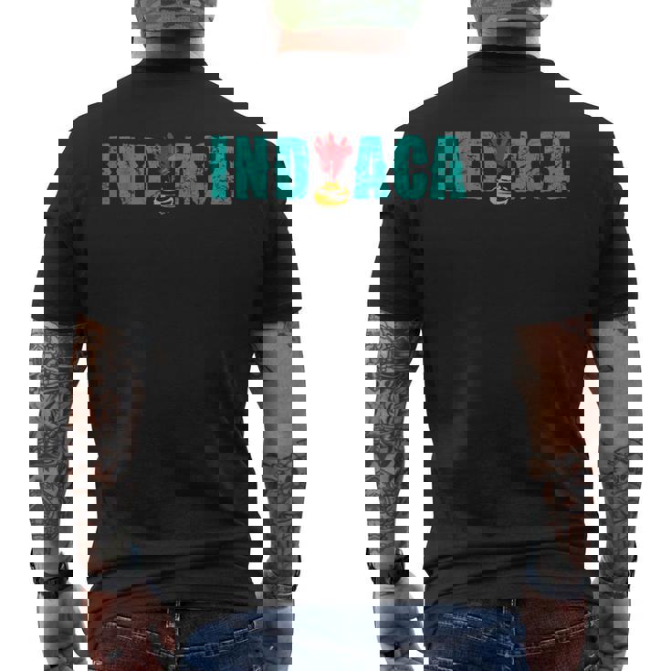 ハンドバドミントン インディアカプレイ インディアカ選手 インディアカ メンズTシャツ バックプリント