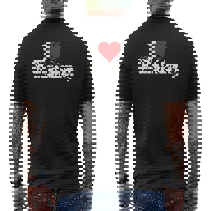 ハートウイスキーウイスキーが大好き メンズTシャツ バックプリント