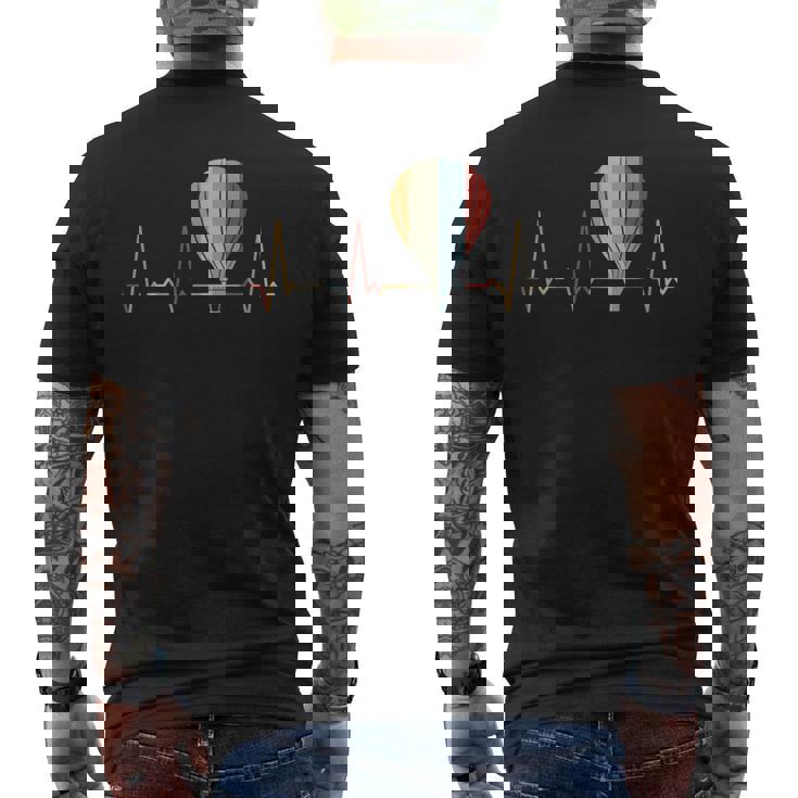 ハートビート熱気球 メンズTシャツ バックプリント