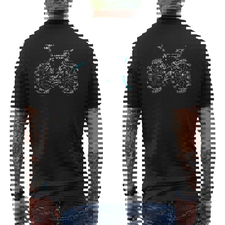 バイクtシャツ、サイクリングバイク解剖学、自転車メンズ、サイクリング メンズTシャツ バックプリント