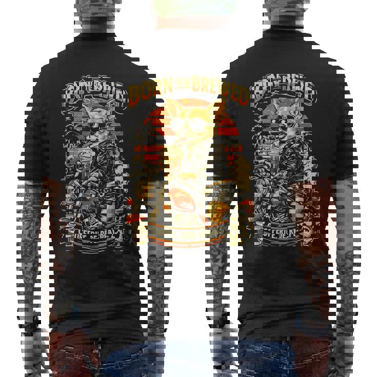 バイクでコーヒーを飲むチワワ Digor メンズTシャツ バックプリント