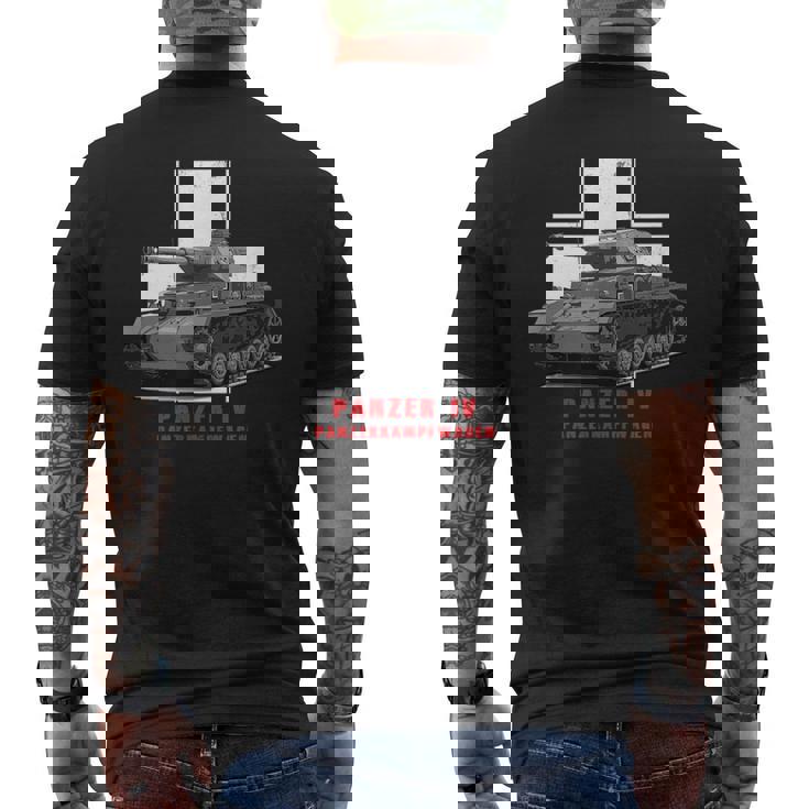 バトルタンクww2戦車iv号戦車 メンズTシャツ バックプリント