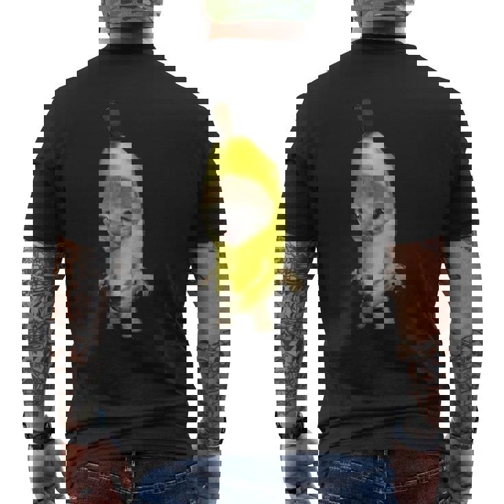 バナナキャット ファニーミーム メンズTシャツ バックプリント