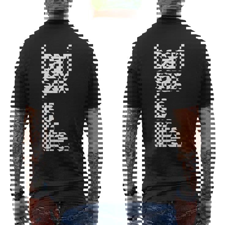 バリトンサックス サックスプレイヤー サックスフォニストギフト メンズTシャツ バックプリント