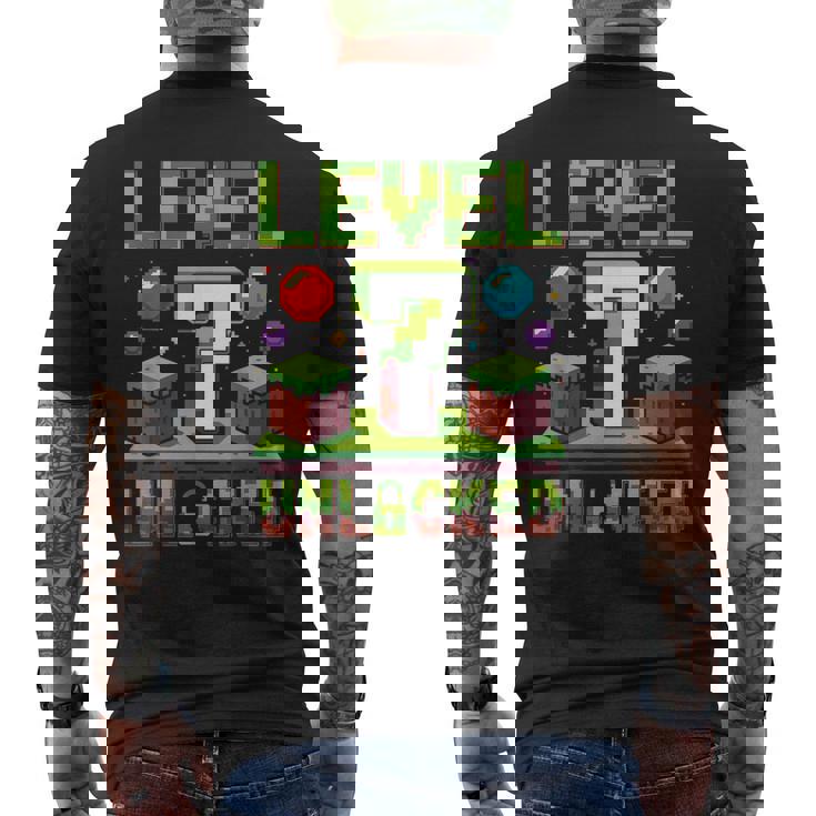 バースデーボーイシャツ レベル7 ロック解除 7歳の誕生日 男の子 メンズTシャツ バックプリント