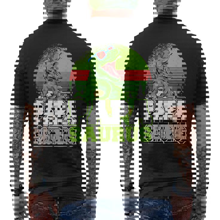 メンズ パパサウルス 恐竜 パパザウルス 父 誕生 誕生日 メンズTシャツ バックプリント