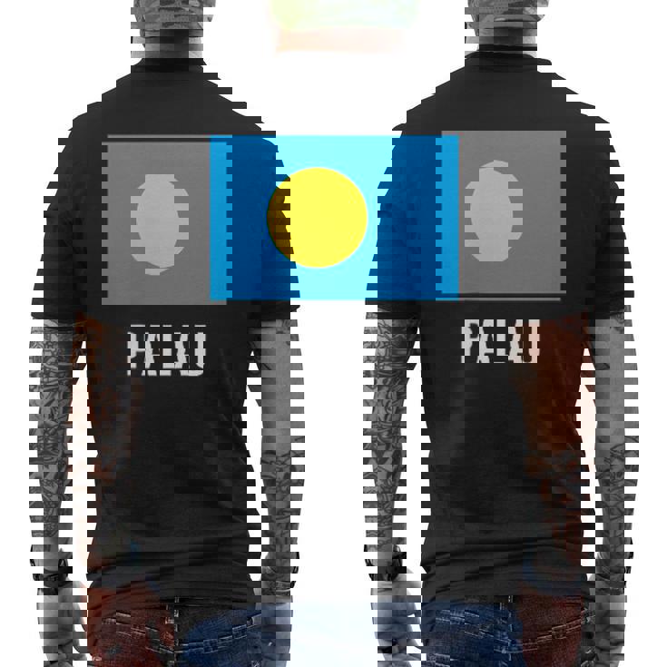 パラオの国旗 メンズTシャツ バックプリント