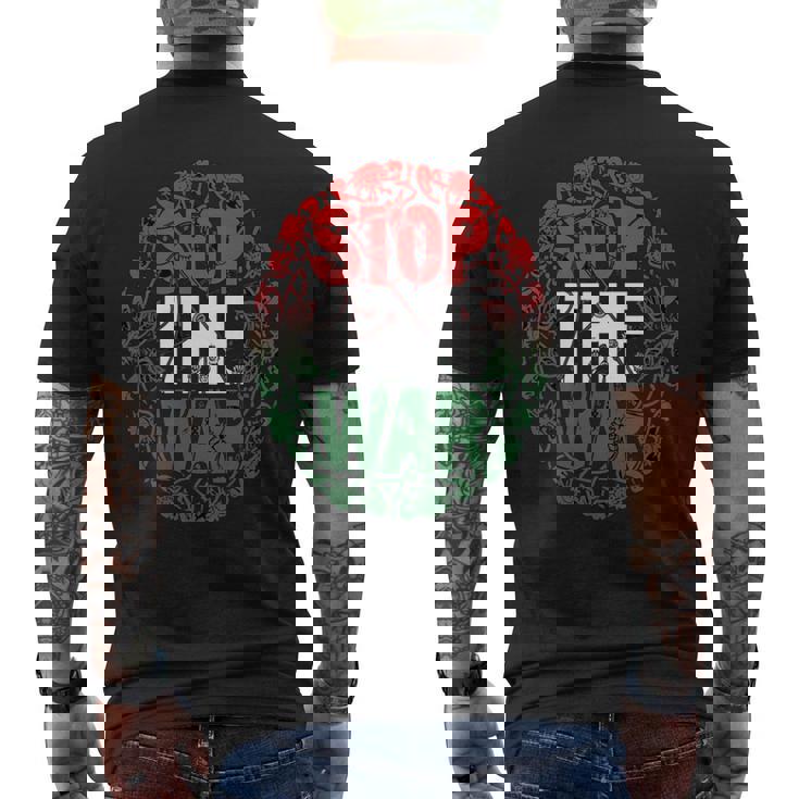 パレスチナ国旗 アラビア語タイポグラフィ パレスチナ国旗 長袖tシャツ メンズTシャツ バックプリント