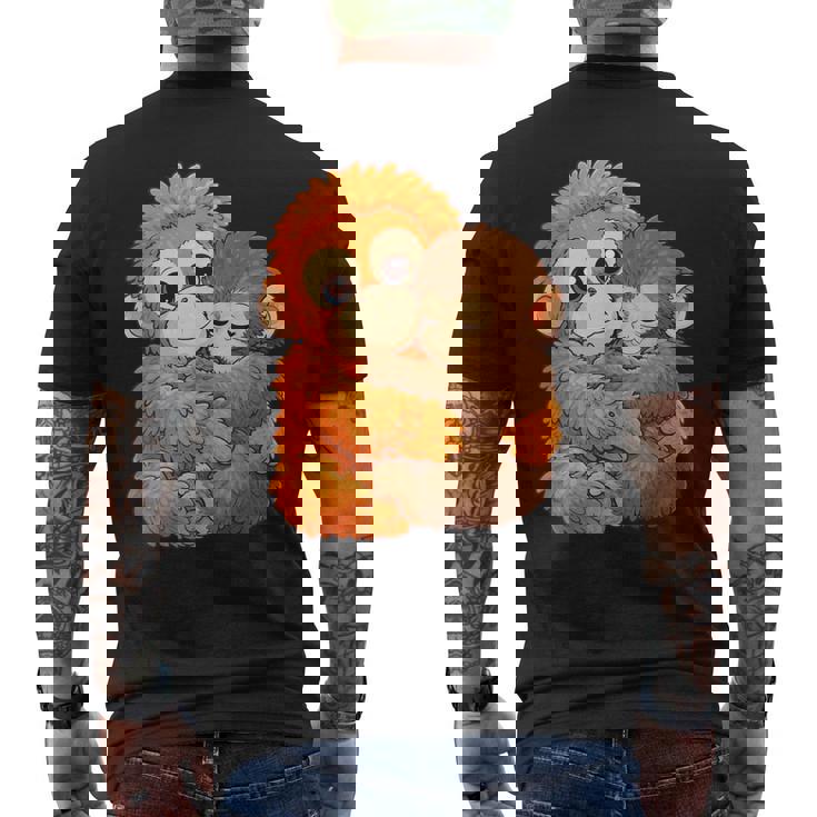 パンチくんとぬいぐるみ パンチザモンキー ニホンザル メンズTシャツ バックプリント