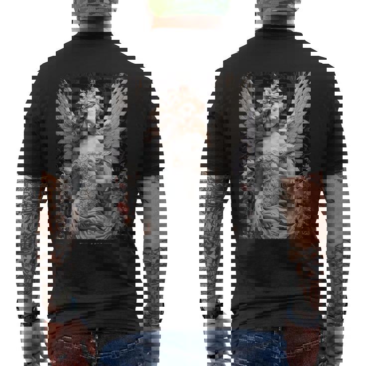 ヒップホップ Y2k ヴィンテージ ヒップスター エッジの効いたアーバン ストリートウェア エンジェル 長袖tシャツ メンズTシャツ バックプリント