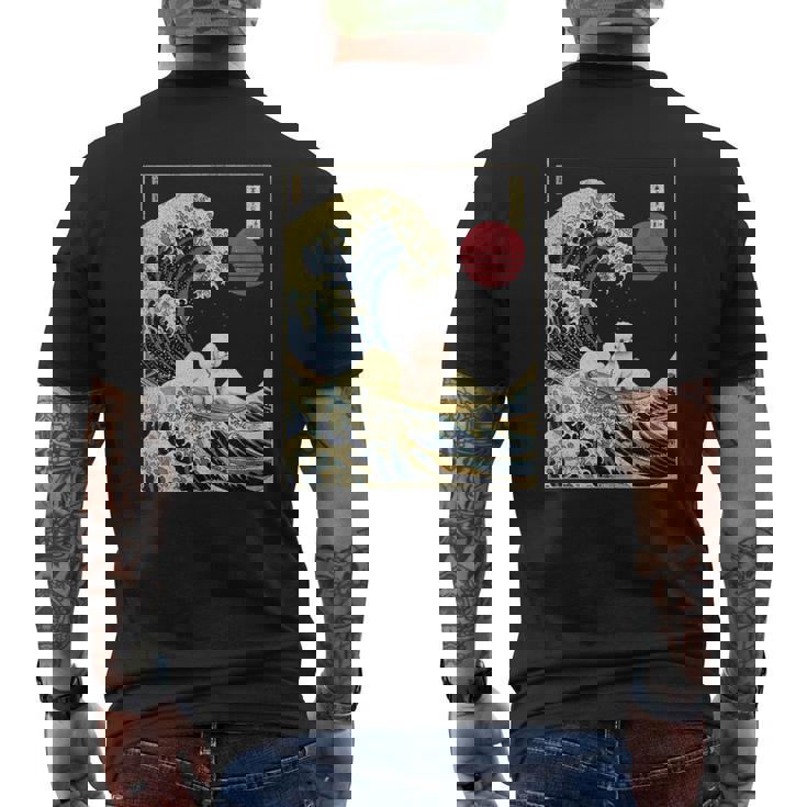 ビション・フリーゼ 日本神奈川波 おもしろサーフドッグ メンズTシャツ バックプリント