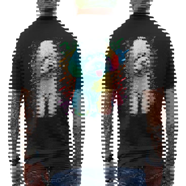 ビション・フリーゼ好きのかわいいビション・フリーゼの犬 メンズTシャツ バックプリント