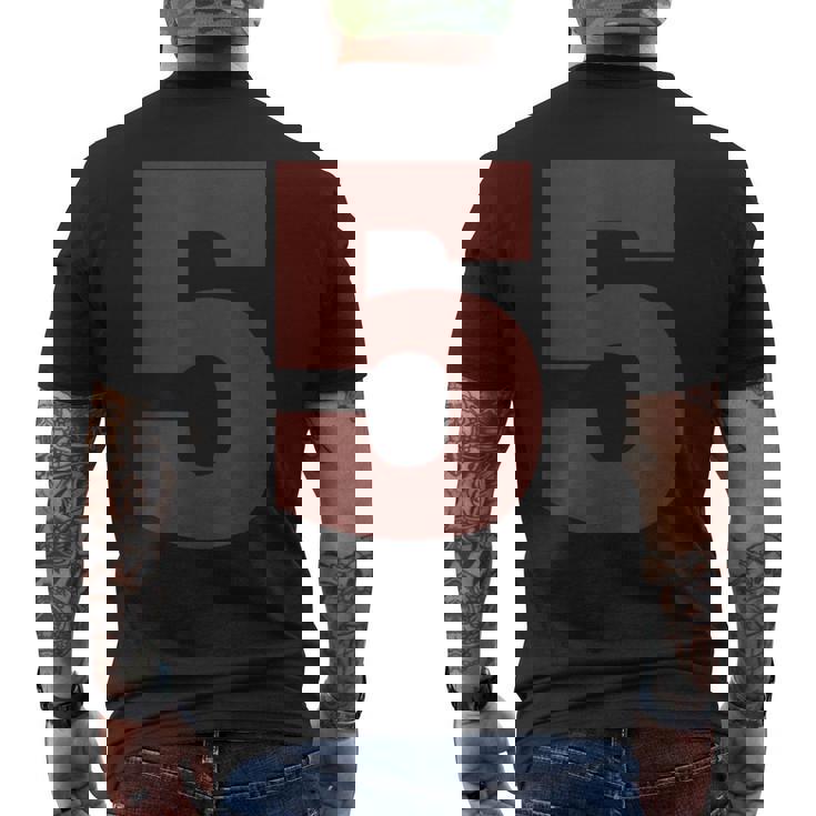 ビッグマルーン カラー ダークレッド ナンバー5 5 メンズTシャツ バックプリント