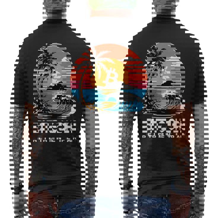 ビットコイン退職プラン Btc暗号取引 暗号通貨 メンズTシャツ バックプリント