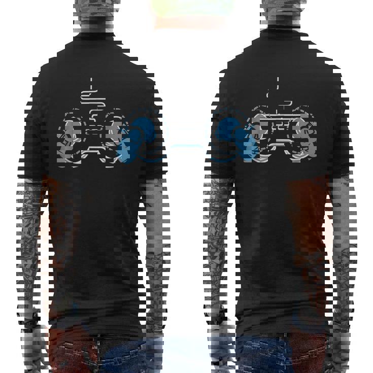 ビデオゲームコントローラー おもしろおっぱい ゲーマー メンズTシャツ バックプリント