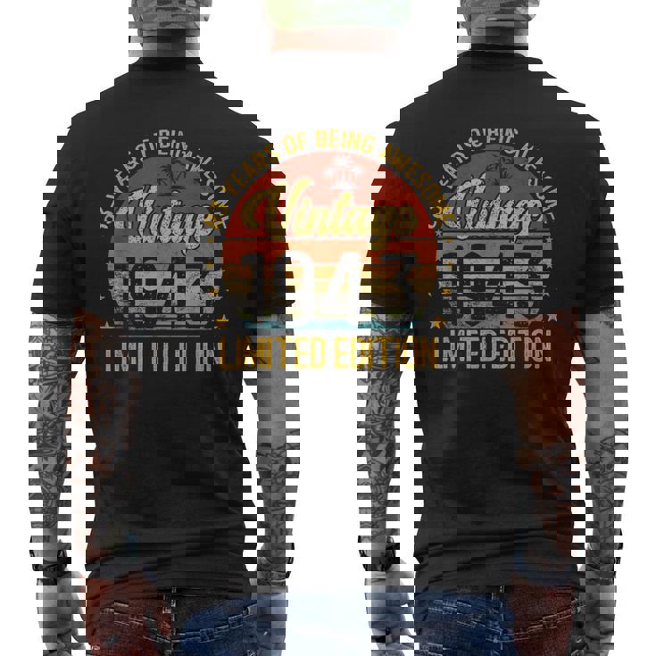 ビンテージ 83 誕生日デコレーション メンズ 83歳 1943 83歳の誕生日 メンズTシャツ バックプリント