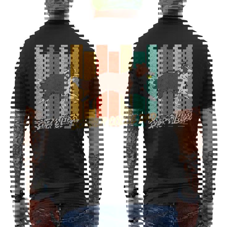 ビンテージ レッドボーダーコリー 犬 お父さん 犬 飼い主 父の日 メンズTシャツ バックプリント