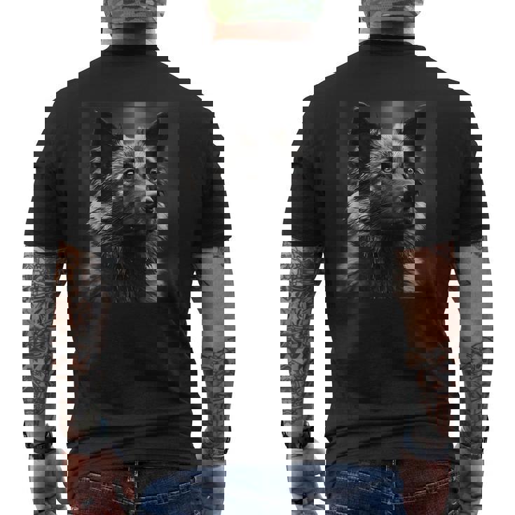 ビンテージ秋田犬 シネマティック写真 メンズTシャツ バックプリント