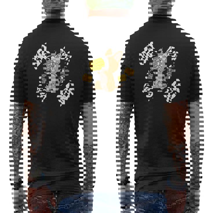 ビールチワワ 犬 メンズTシャツ バックプリント