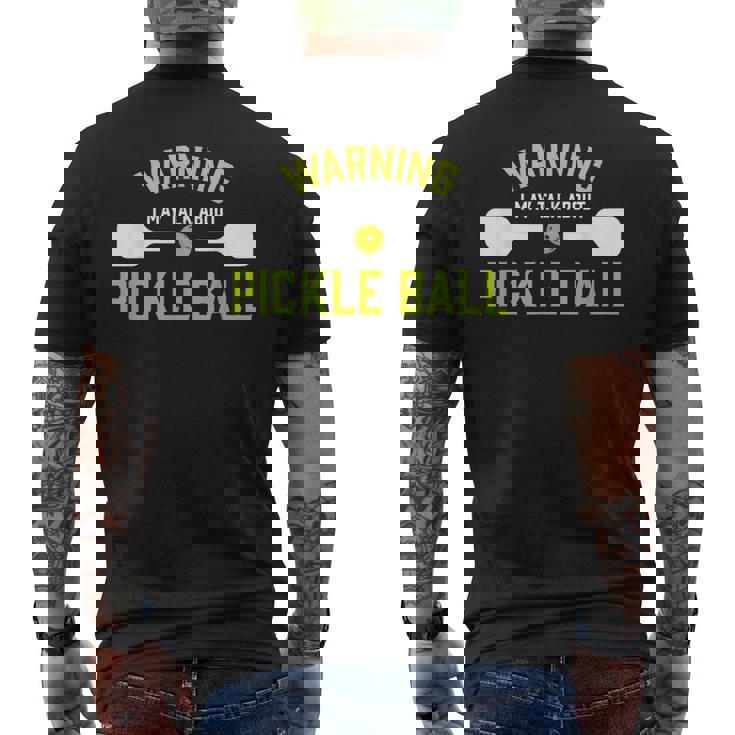 ピクルスボール 警告 面白い メンズTシャツ バックプリント