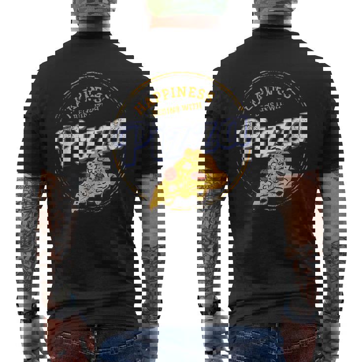 ピザナポリタンレトロスナックビンテージチーズデザイン メンズTシャツ バックプリント