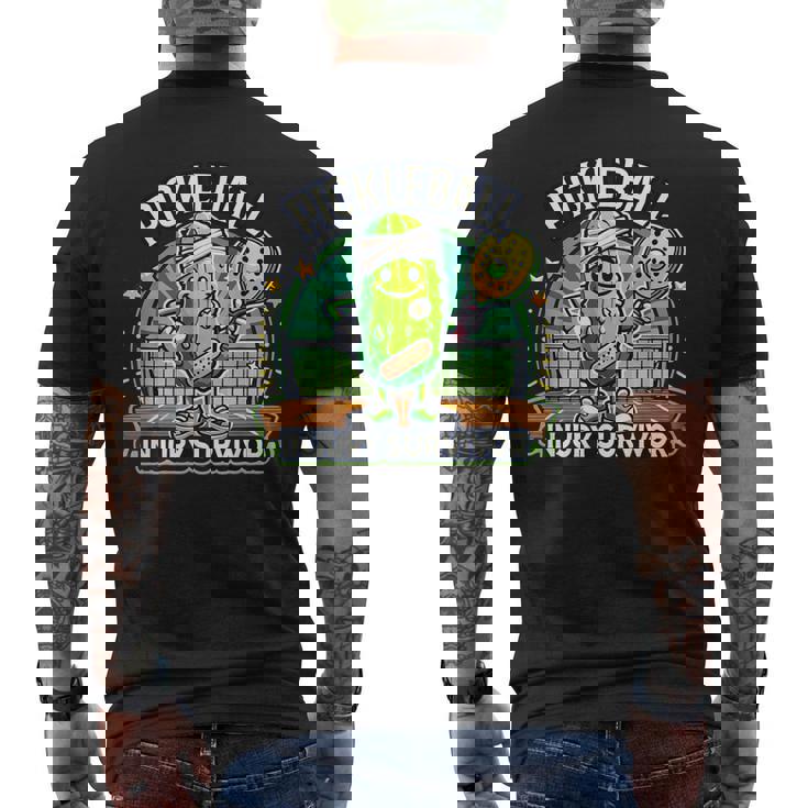 ピックルボール ケガキ サバイバー グルービー ピクルス スポーツ メンズTシャツ バックプリント