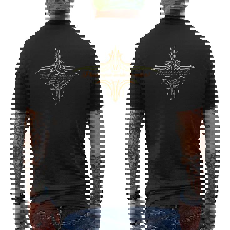 ピンストライプで涼しく。 メンズTシャツ バックプリント