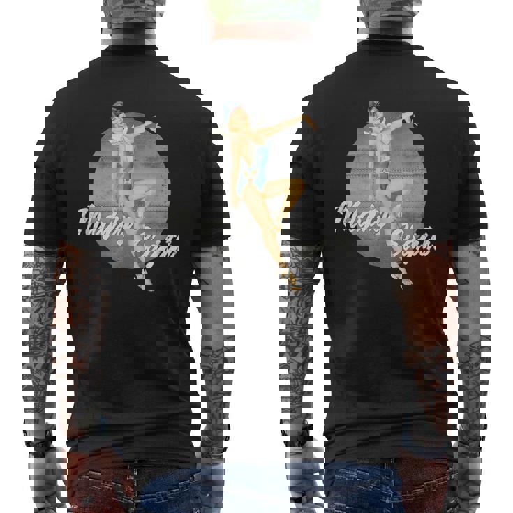 ピンナップガールww2「マイティエイツ」レトロヴィンテージ メンズTシャツ バックプリント