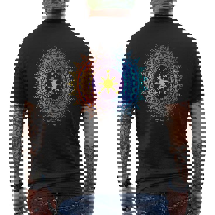 フィリピンの遺産 ヴィンテージ フィリピン国旗 アート ピース メンズTシャツ バックプリント