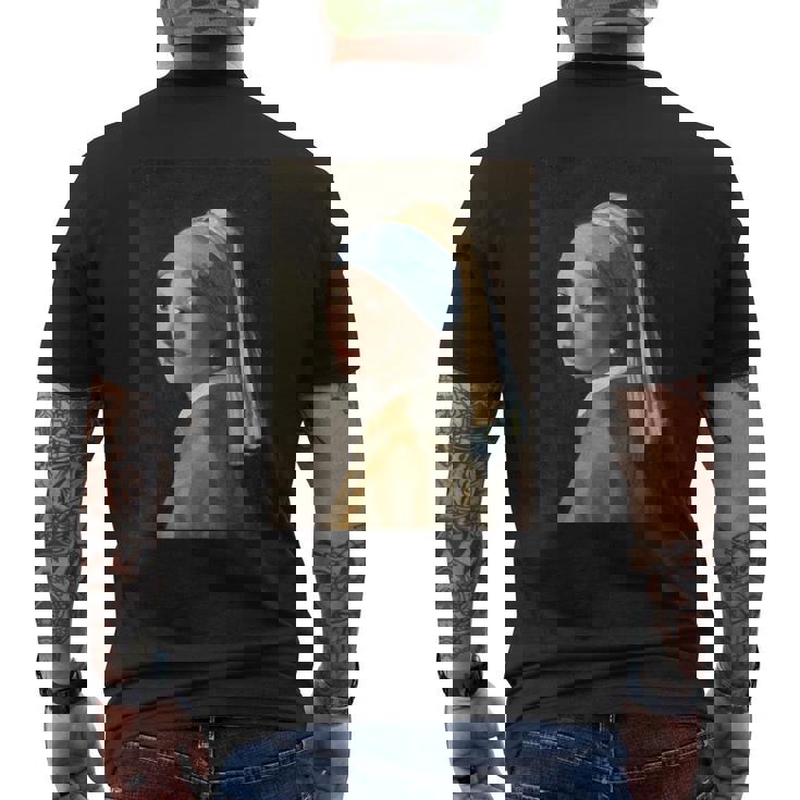 フェルメール【真珠の耳飾りの少女】贈り物 ギフト メンズTシャツ バックプリント