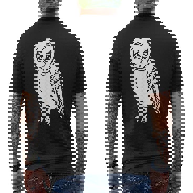 フクロウ愛好家 メンフクロウ かわいい 白い鳥 精神 動物 自然 アート メンズTシャツ バックプリント