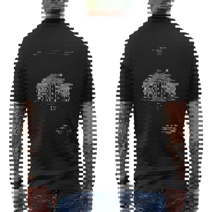 フランク・ロイド特許tシャツ ユニークなtシャツ メンズTシャツ バックプリント